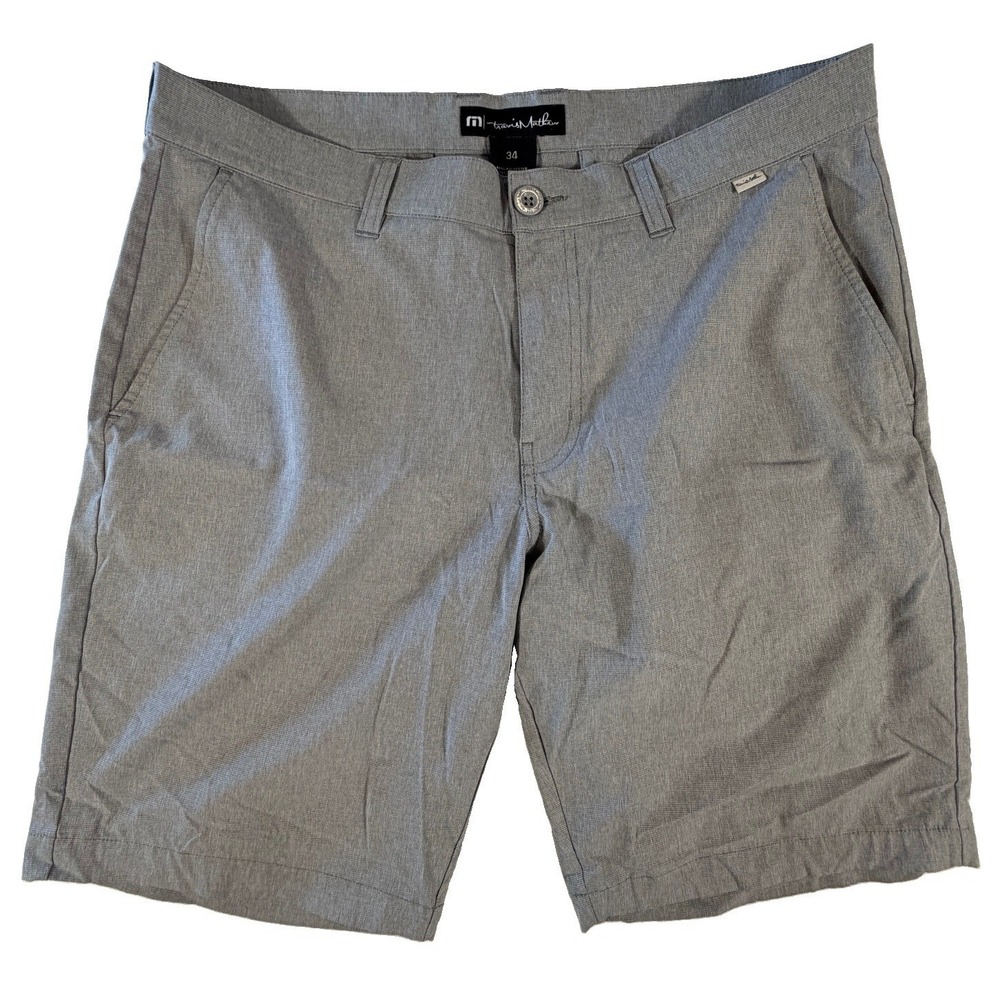 Travis‎ Mathew Shorts Men's Sz 34 Gray Polyester Blend Chino Golf Casual